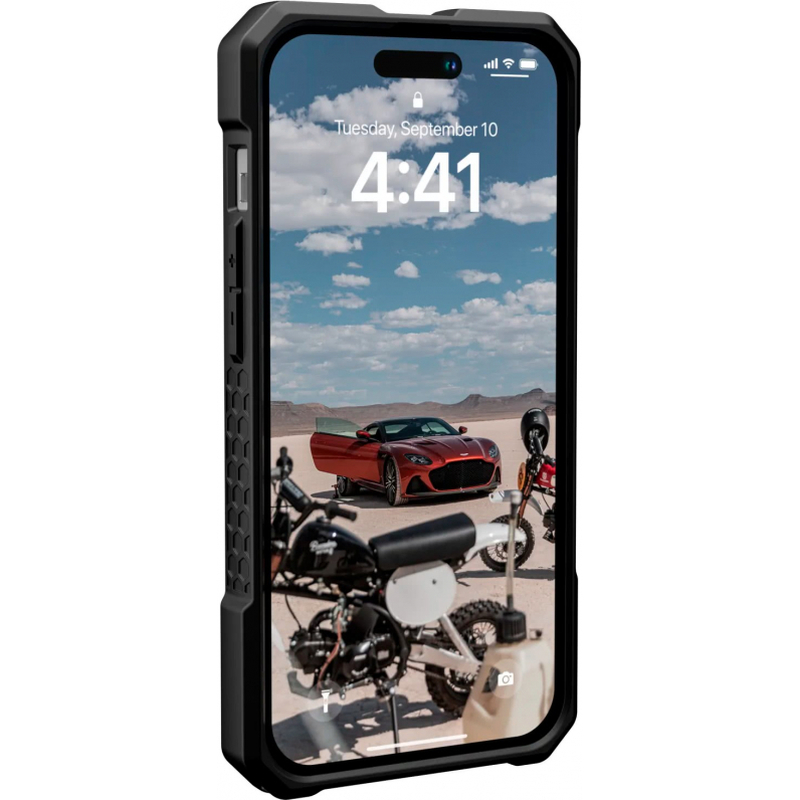 Чехол UAG Monarch Pro Black с поддержкой MagSafe для iPhone 14 Pro, чёрный